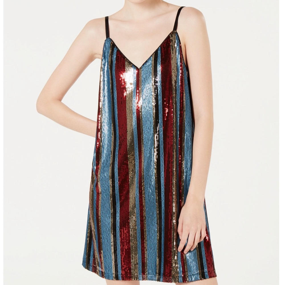 As U Wish sequin multicolor tank dress